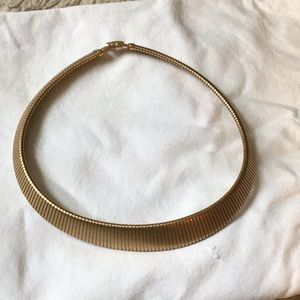 Vintage Monet 1970’s runway Collectible Choker necklace Omega Snake graduated